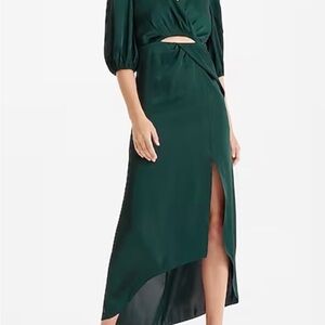 Express Teal Draped Dress